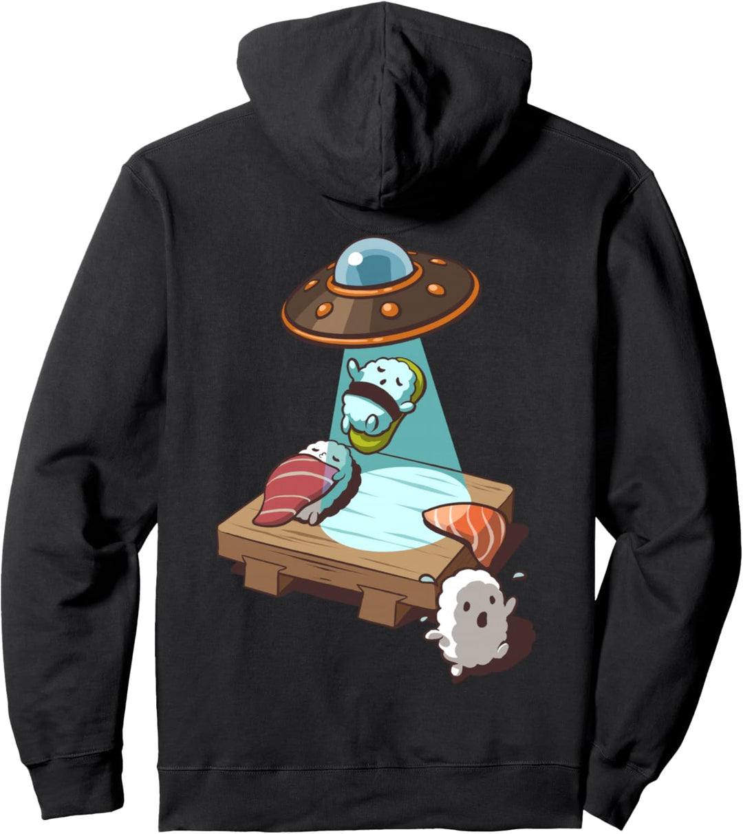 Sushi wird von einem ausserirdischen UFO entführt Pullover Hoodie