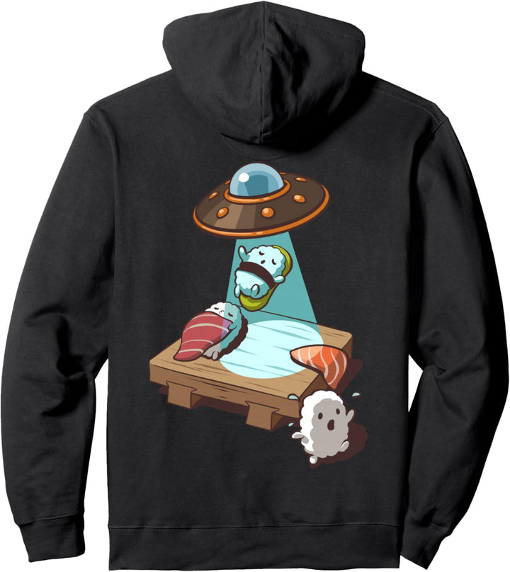 Sushi wird von einem ausserirdischen UFO entführt Pullover Hoodie