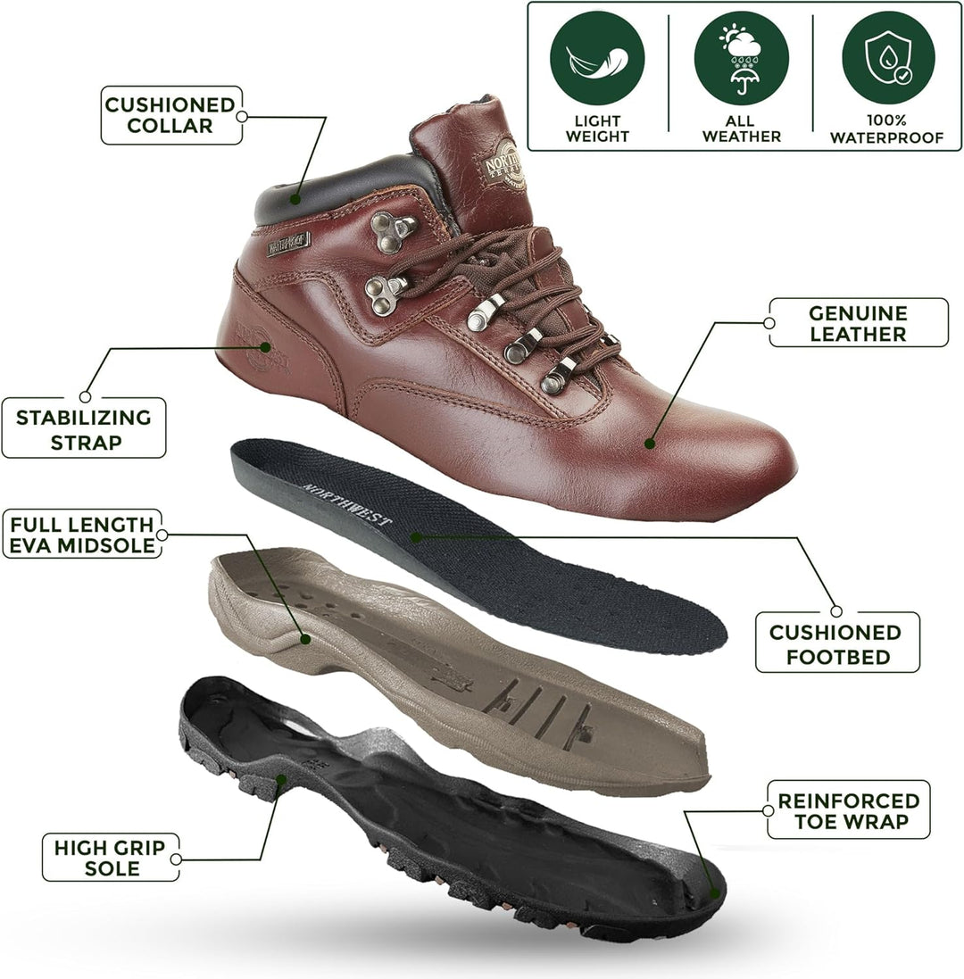 Northwest Territory Herren Pelly Wanderstiefel 41 EU Inuvik Oxblood, 41 EU Inuvik Oxblood