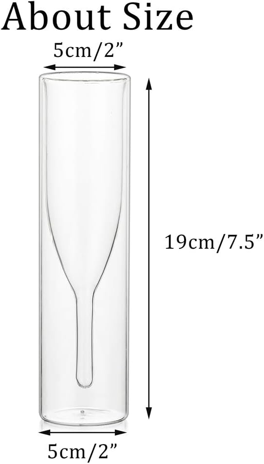 Sziqiqi Massive Doppelwandige Champagnerglas Kristallgläser, Classics Tulip Goblet Stemless Clear Gl