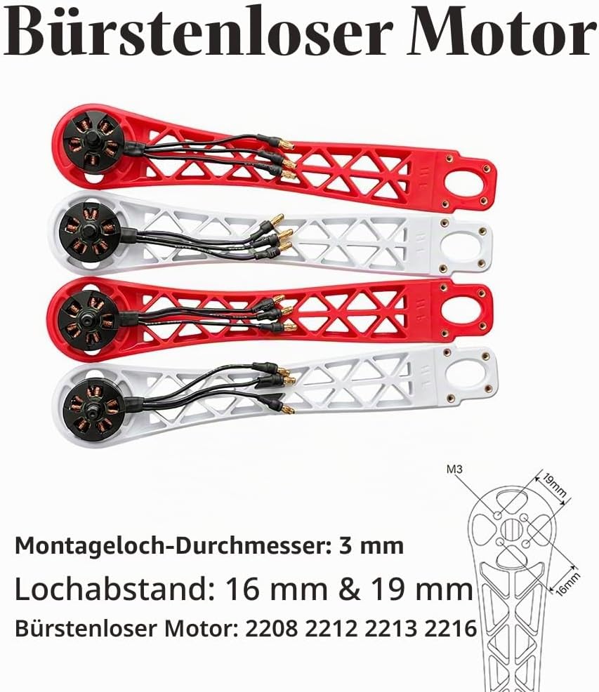 HAWK'S WORK F450 Drohnenrahmen, 450mm Radstand Quadcopter Frame Kit mit Landekufen (vorgelötet), Vor