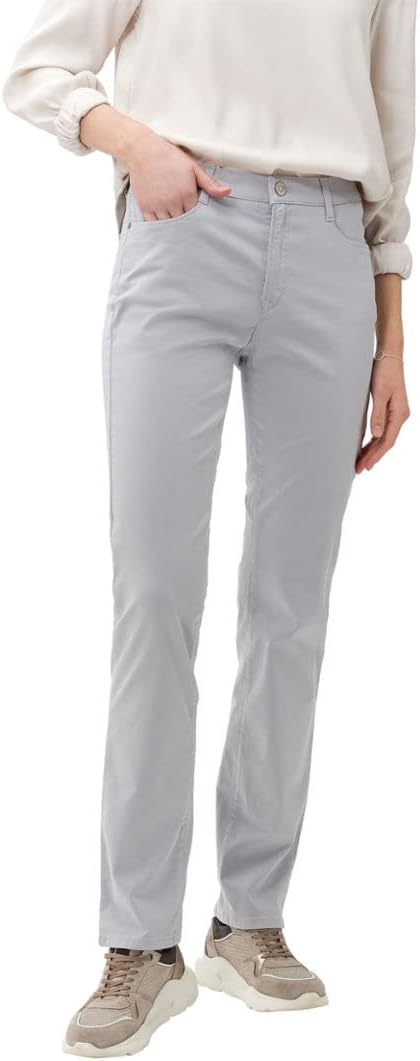 BRAX Damen Style Carola Five-Pocket Wertigem Baumwollsatin Hose 38W / 32L Grey Melange, 38W / 32L Gr