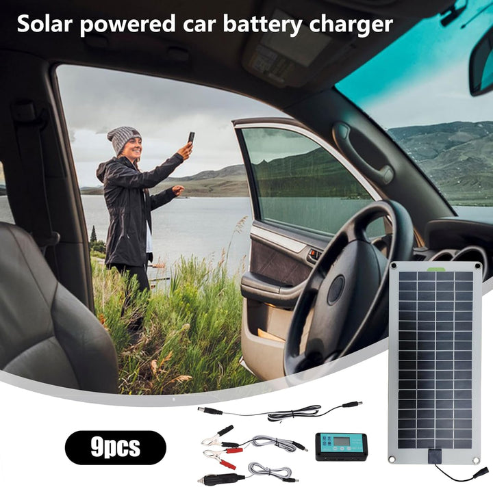 Solar Charger, Car Battery, Trickle Kit, 16,54 x 7,87 Zoll 30 W 12 V Energie, Plug Play Design, Idea
