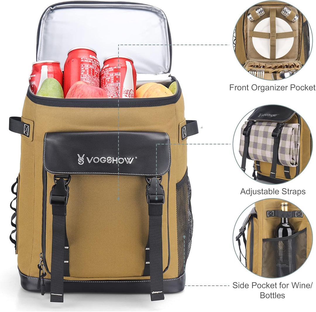 Kühltasche Kühlbox Gross Rucksack Wasserdicht kühlrucksack 30L Picknickrucksack 4 Personen Auslaufsi