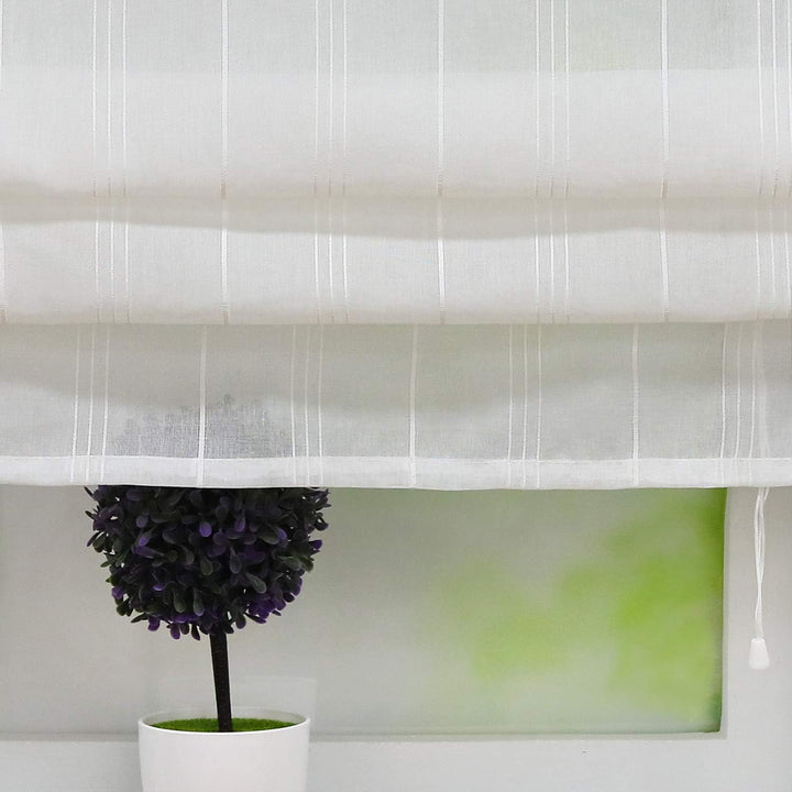 Joyswahl halbtransparentes Raffrollo mit Leinenoptik Schals Raffrollo mit V-Schlaufen »Tilla« Fenste