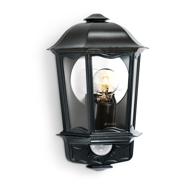 Steinel Aussen-Wandleuchte L 190 S schwarz, 180° Bewegungsmelder, 12 m Reichweite, Softlicht, Grundl