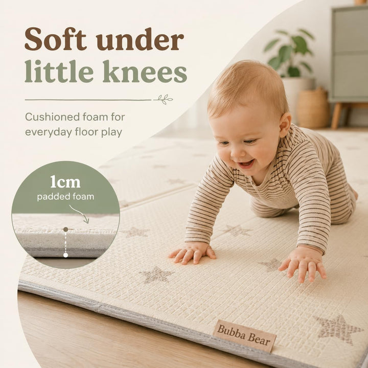 Bubba Bear Babymatte Kindermatte Baby Spielmatte 200x150x1cm, Wendefähige und ungiftige Dicke Faltba