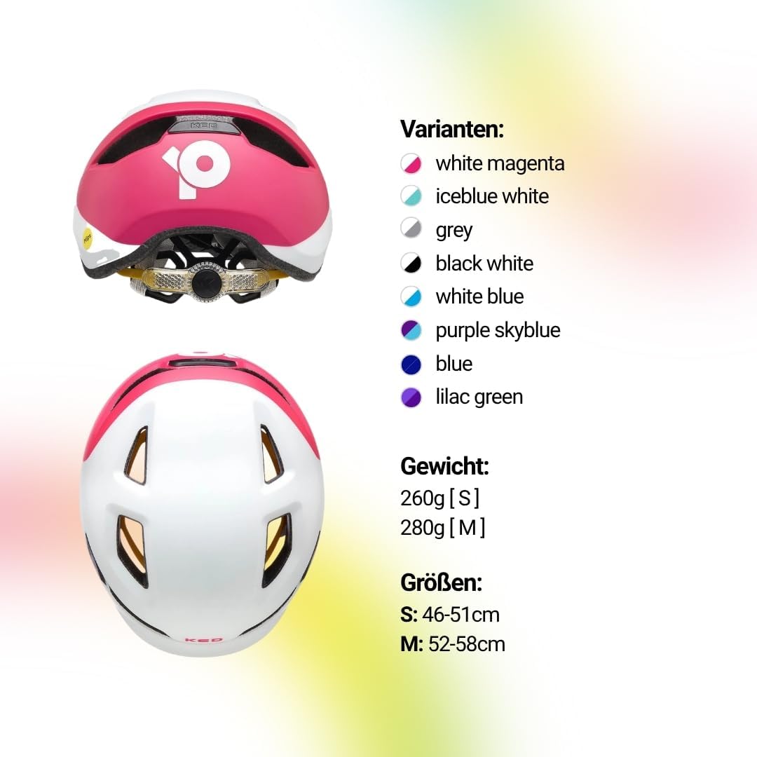 KED Unisex Jugend Pop Fahrradhelm M (52-56cm) Weiss, M (52-56cm) Weiss