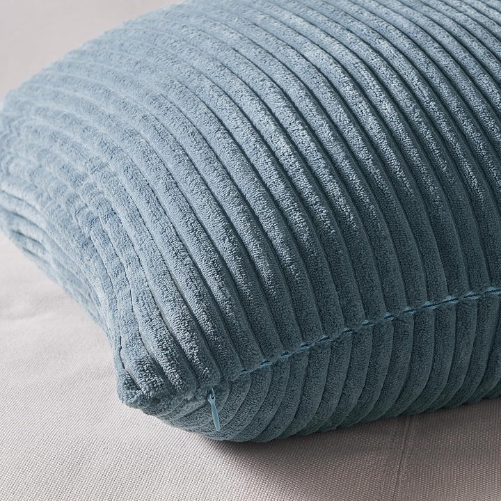Topfinel Kissenbezug 50x50 cm blau 4er Set Kordsamt Kissenbezüge Kissenhülle Dekokissenbezug sofakis