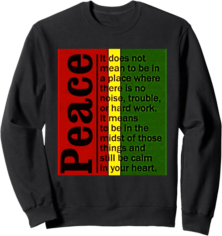 Peace Rasta Rastafarian Reggae Music Flag Color Sweatshirt