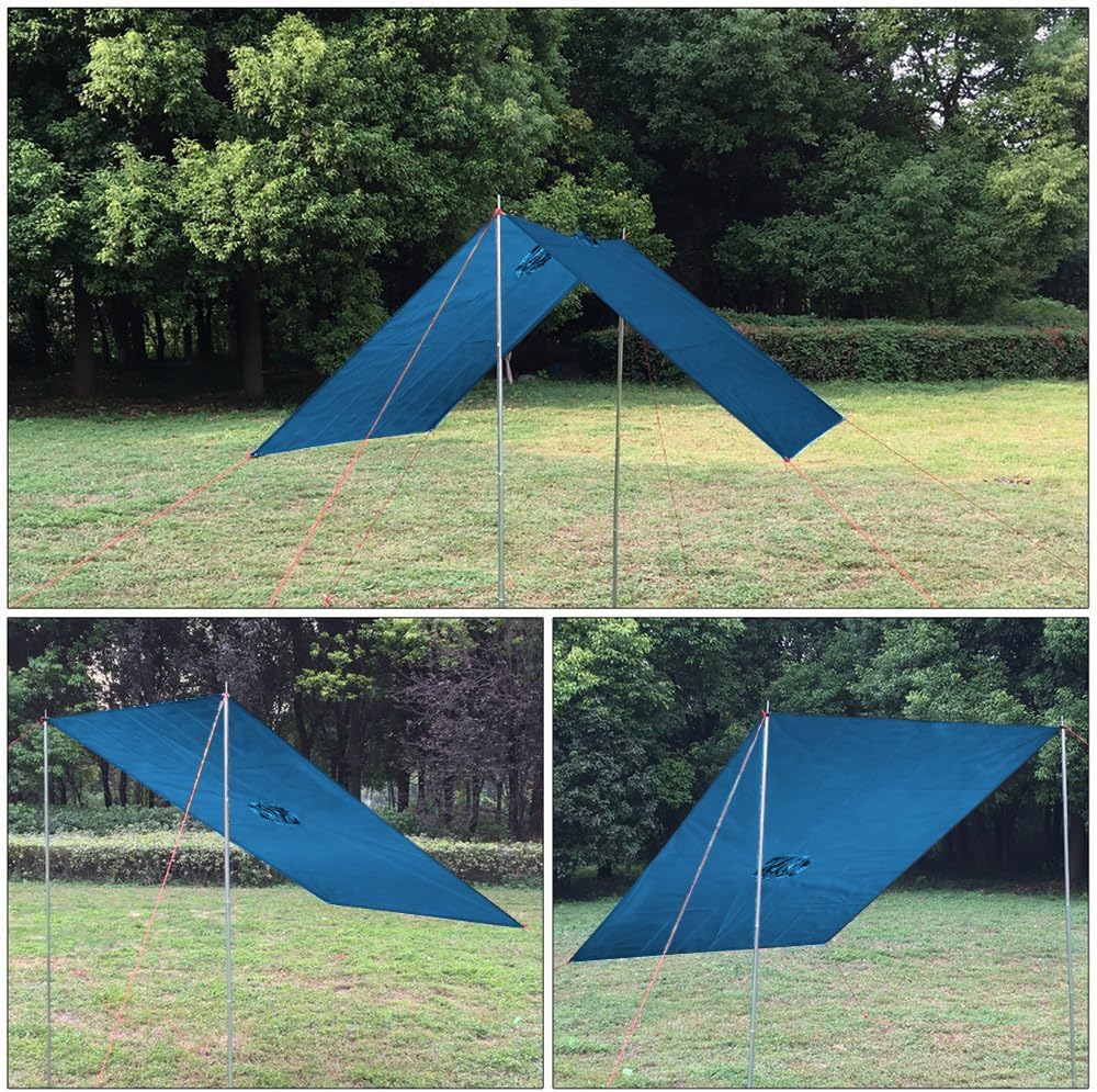 Azeekoom Regenjacke Regenponcho, Regenmantel Wasserdicht Unisex Camping Zelt Campingdecke 3 in 1 Mul