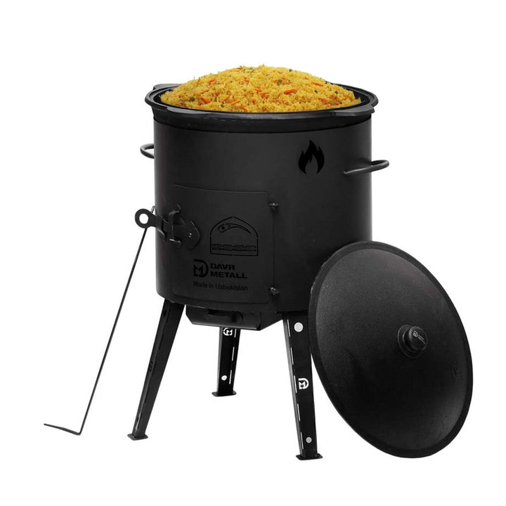 Ø49cm Uchag 2mm stahl Utschak Feuerstelle Utschag Campingofen 22L Kazan WOK Kasan (Runder boden) Fel