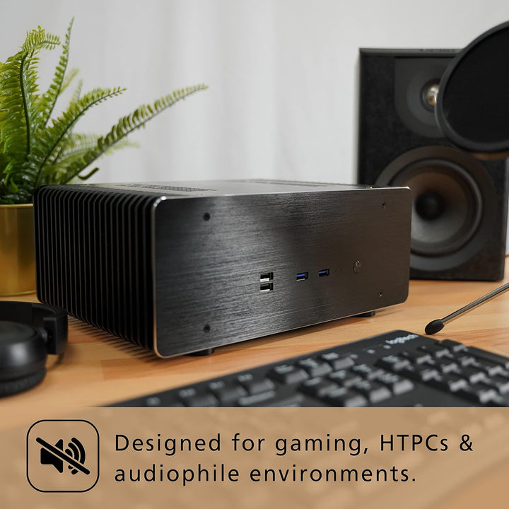 Akasa Maxwell Pro Plus, Aluminium Fanless Mini-ITX Case, LGA1700 Ready, Thermal Kit Included, Small