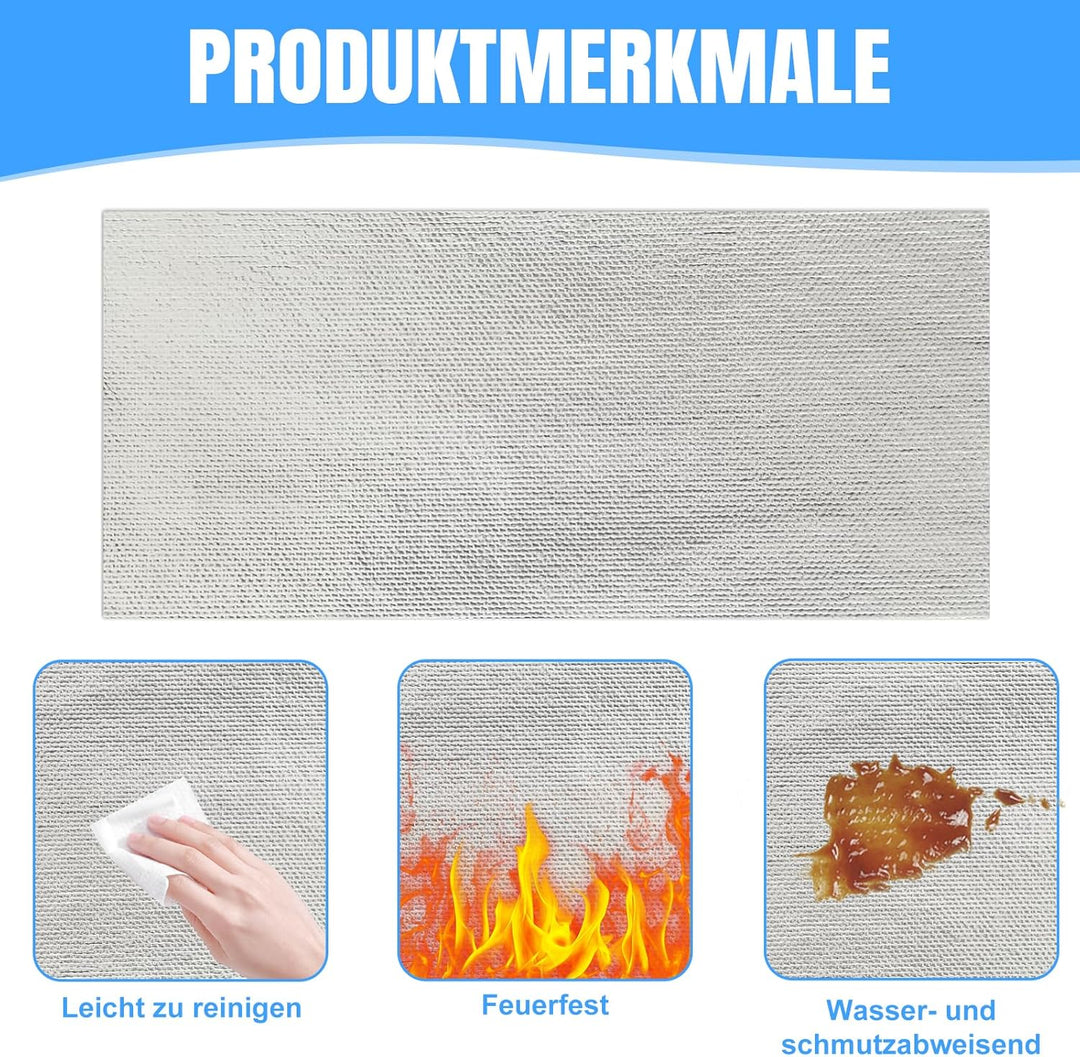 100 x 100 cm Aluminisierte Hitzeschutzfolie Selbstklebend Fiberglas-Isolierung , Hoher Temperatursch