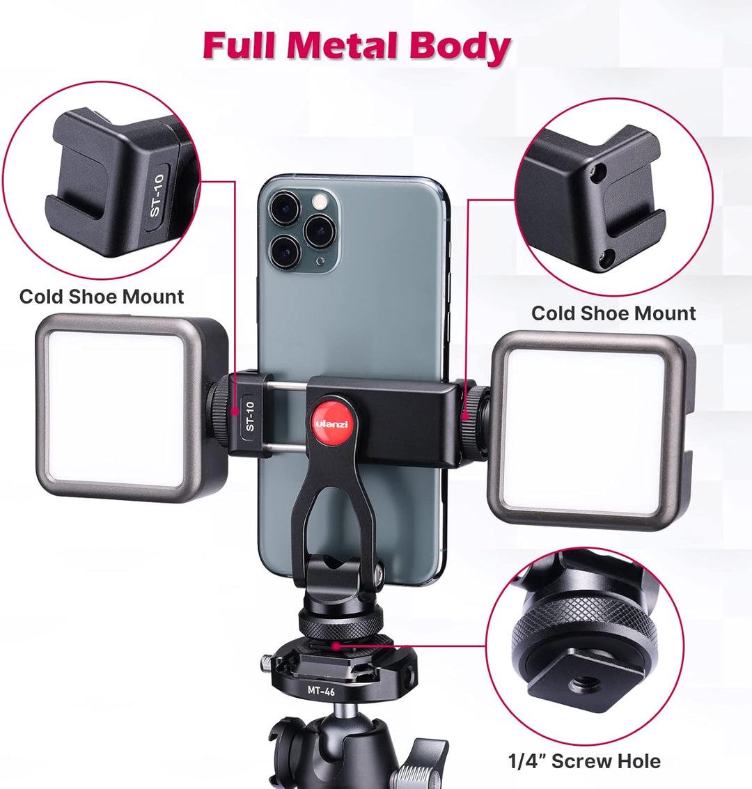 ULANZI ST-10 Metall Handyhalterung Handy Stativ Adapter Zubehör Tripod Selfie Stick Smartphone Halte