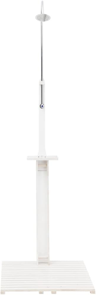 vidaXL Holz Gartendusche mit Bodenelement Drehbare Duschkopf Aussendusche Pooldusche Campingdusche D