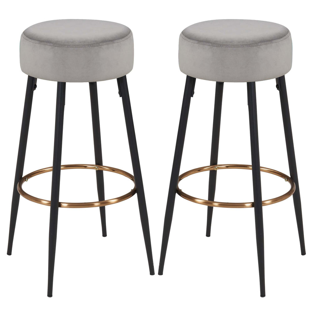 Duhome Barhocker 2er Set Barstühle Runde Tresenhocker Samt Bistrohocker mit Fussstütze für Bistro Kü