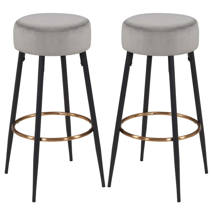 Duhome Barhocker 2er Set Barstühle Runde Tresenhocker Samt Bistrohocker mit Fussstütze für Bistro Kü
