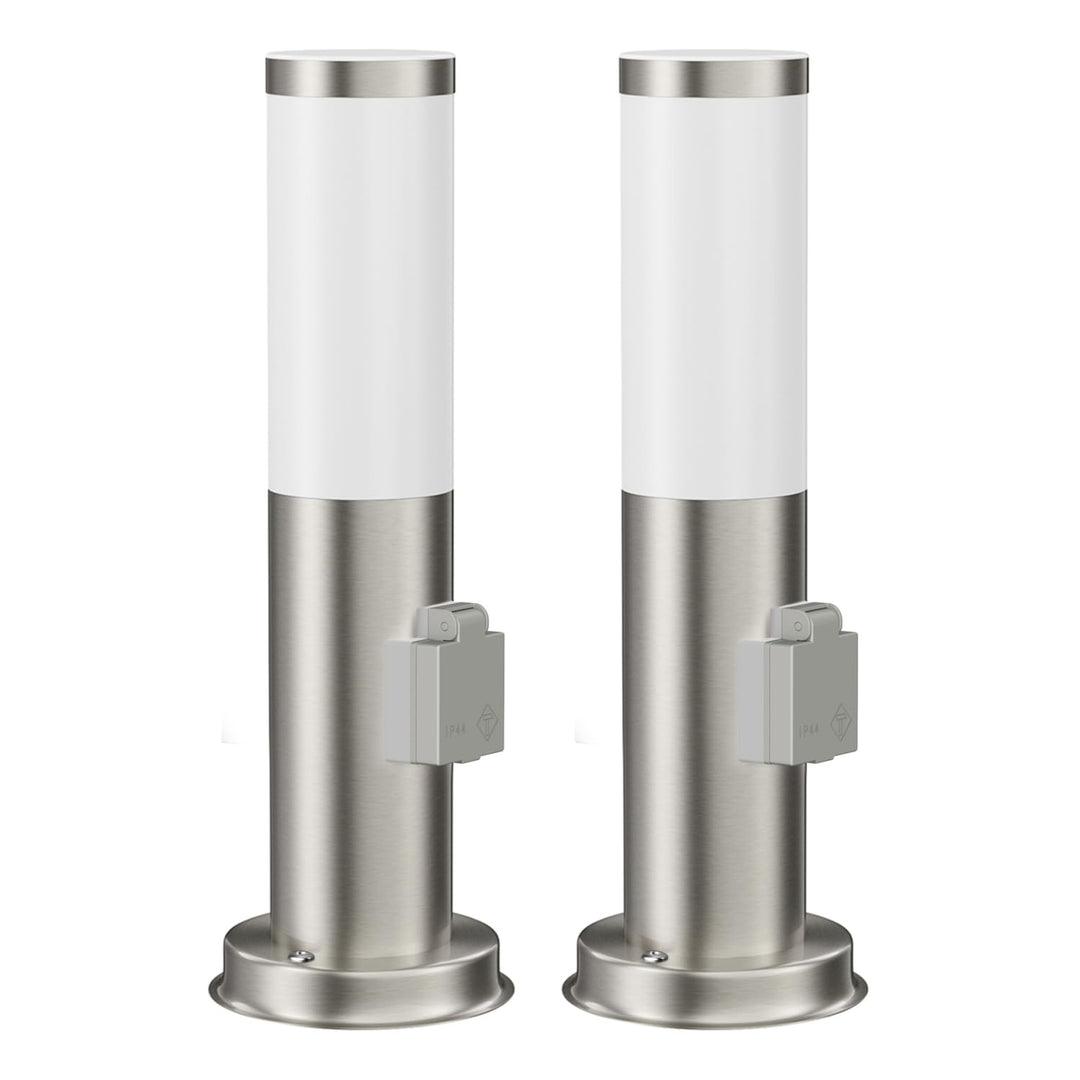 ledscom.de Wegelicht/Pollerleuchte/Gartenleuchte PORU für aussen, IP44, 39 cm, edelstahl, 1x E27 max