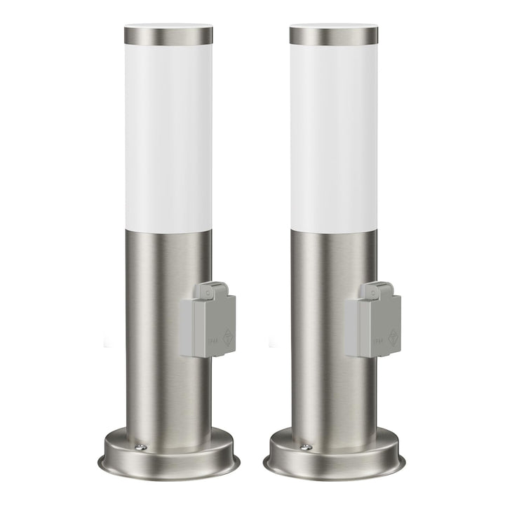 ledscom.de Wegelicht/Pollerleuchte/Gartenleuchte PORU für aussen, IP44, 39 cm, edelstahl, 1x E27 max