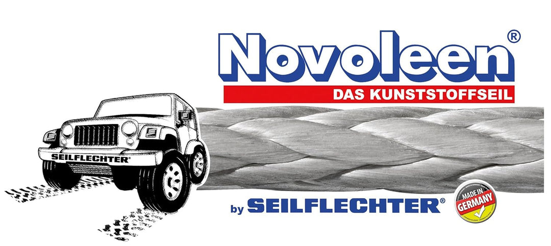 Seilflechter NOVOLEEN-WINDENSEIL PROFI-X, grau, 38 Meter, 10 mm Durchmesser, Seilbruchlast ca. 9900