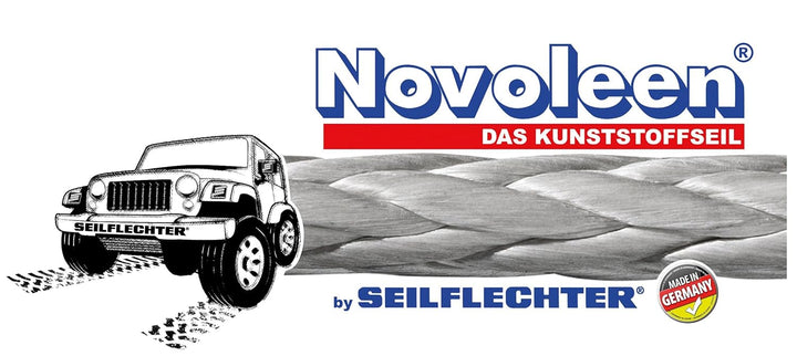 Seilflechter NOVOLEEN-WINDENSEIL PROFI-X, grau, 38 Meter, 10 mm Durchmesser, Seilbruchlast ca. 9900
