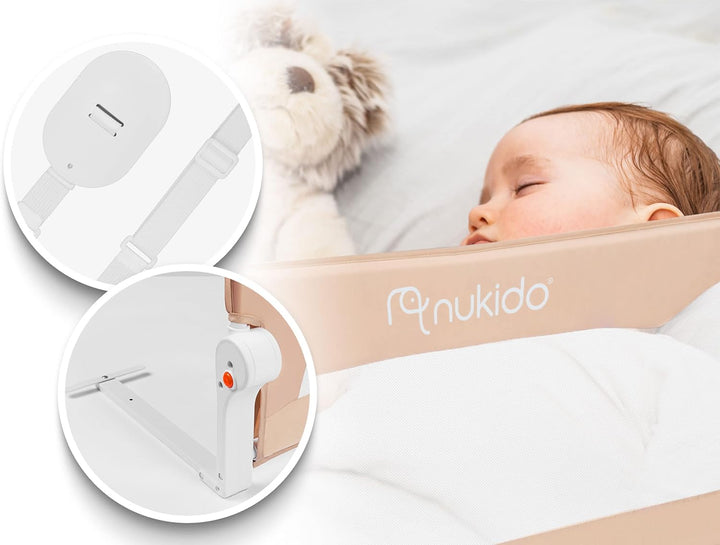 NUKIDO Sicherheitsbarriere Sicherheitsgitter für Bett Kinderbett Sicherheitsgeländer Schutzgeländer