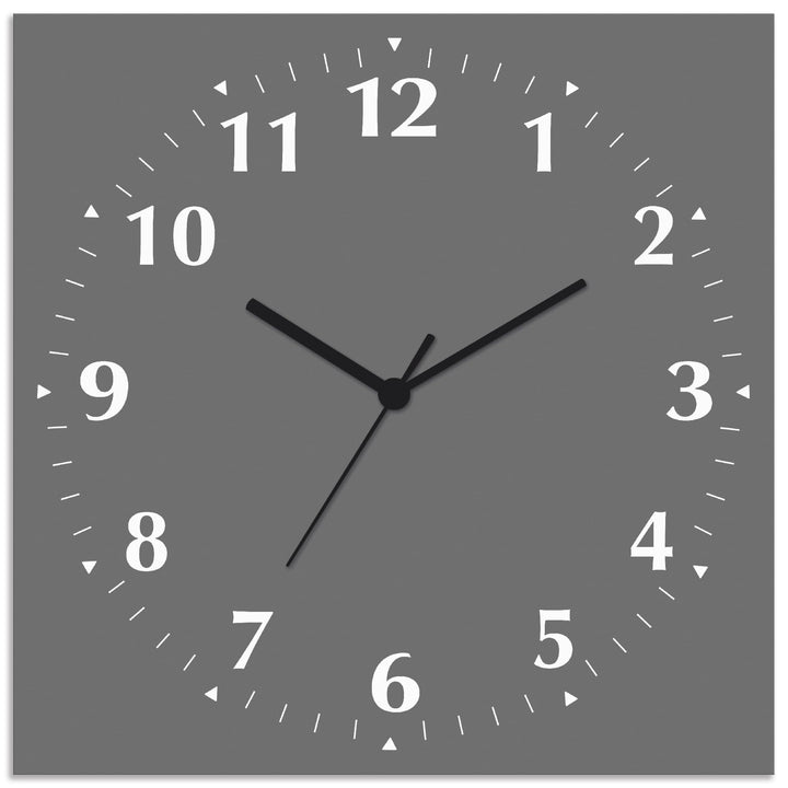 ARTLAND Wanddeko Wanduhr ohne Tickgeräusche Alu Quarzuhr 30x30 cm Quadratisch Lautlos 12 Ziffern Far