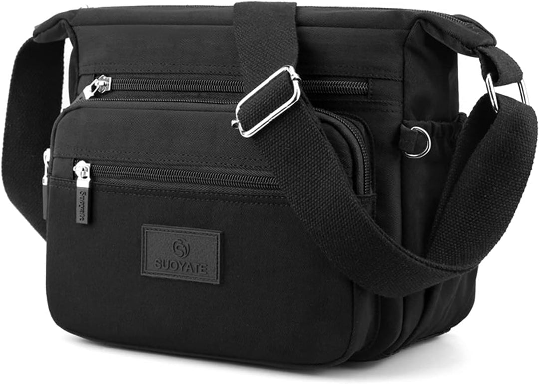 PORRASSO Damen Umhängetasche Casual Schultertasche Multi Tasche Nylon Handtasche für Reisen Wandern