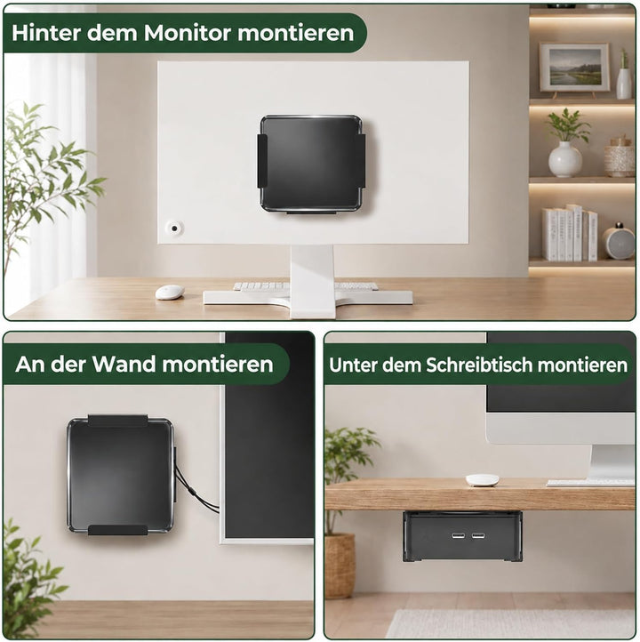 Mini-PC Halterung für GMKtec VESA Wand und Untertisch Halterung für GMKtec G3 Plus / G3 / G1 / M3 /