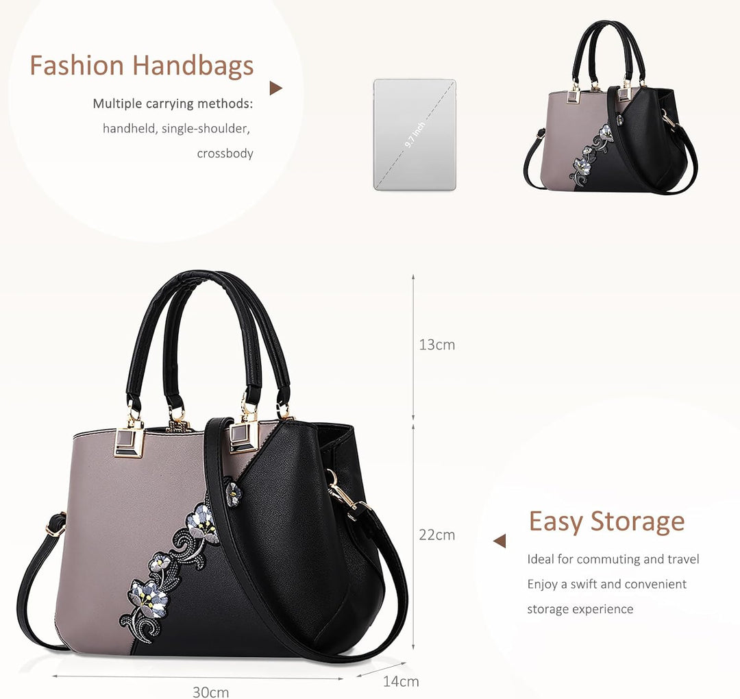 NICOLE &amp; DORIS Handtaschen Damen modische Damenhandtaschen taschen Damen Umhängetaschen mit Blumenmu