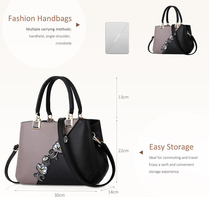 NICOLE &amp; DORIS Handtaschen Damen modische Damenhandtaschen taschen Damen Umhängetaschen mit Blumenmu