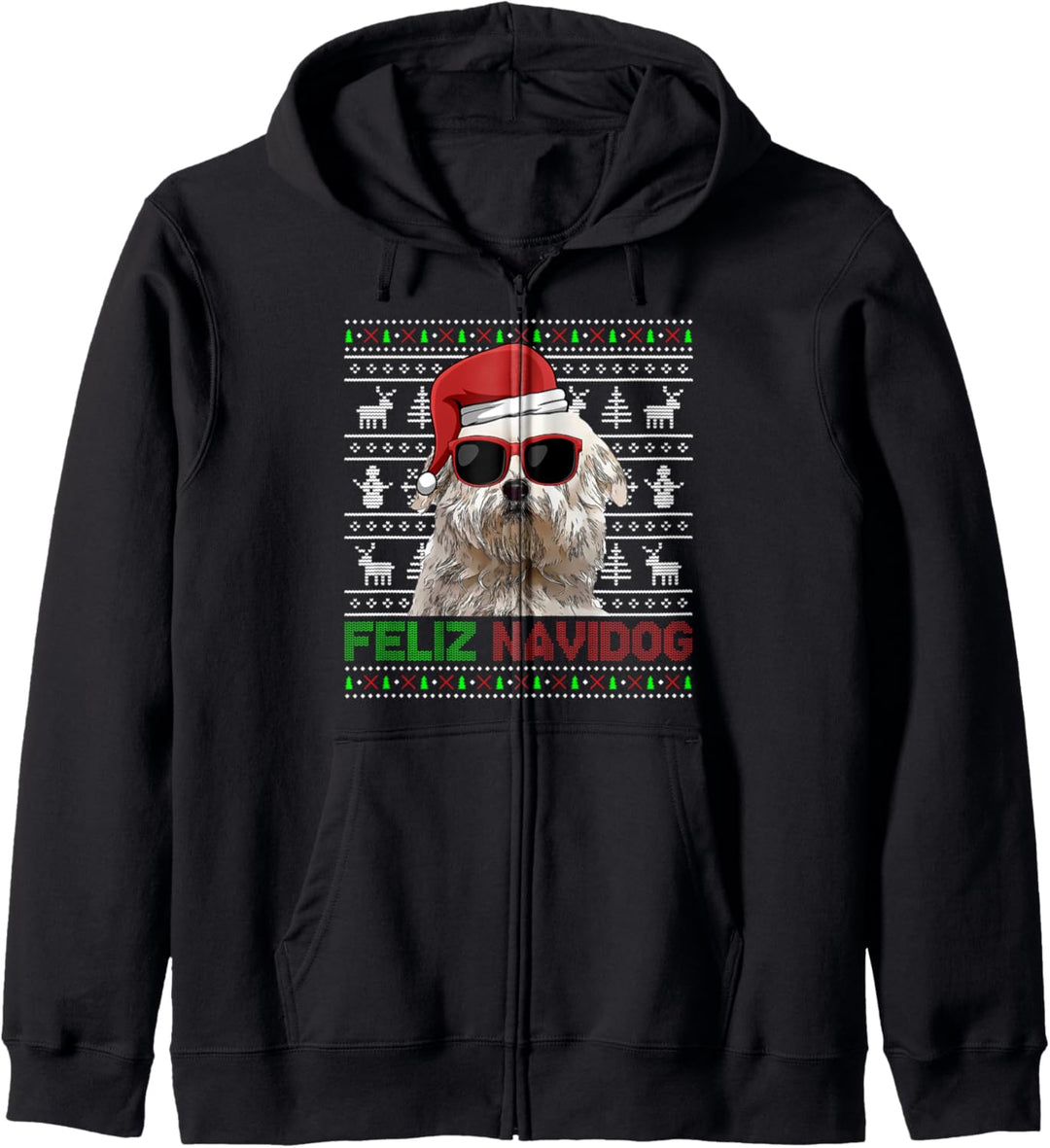 Coton de Tulear Hundespielzeug Feliz Navidog Kapuzenjacke