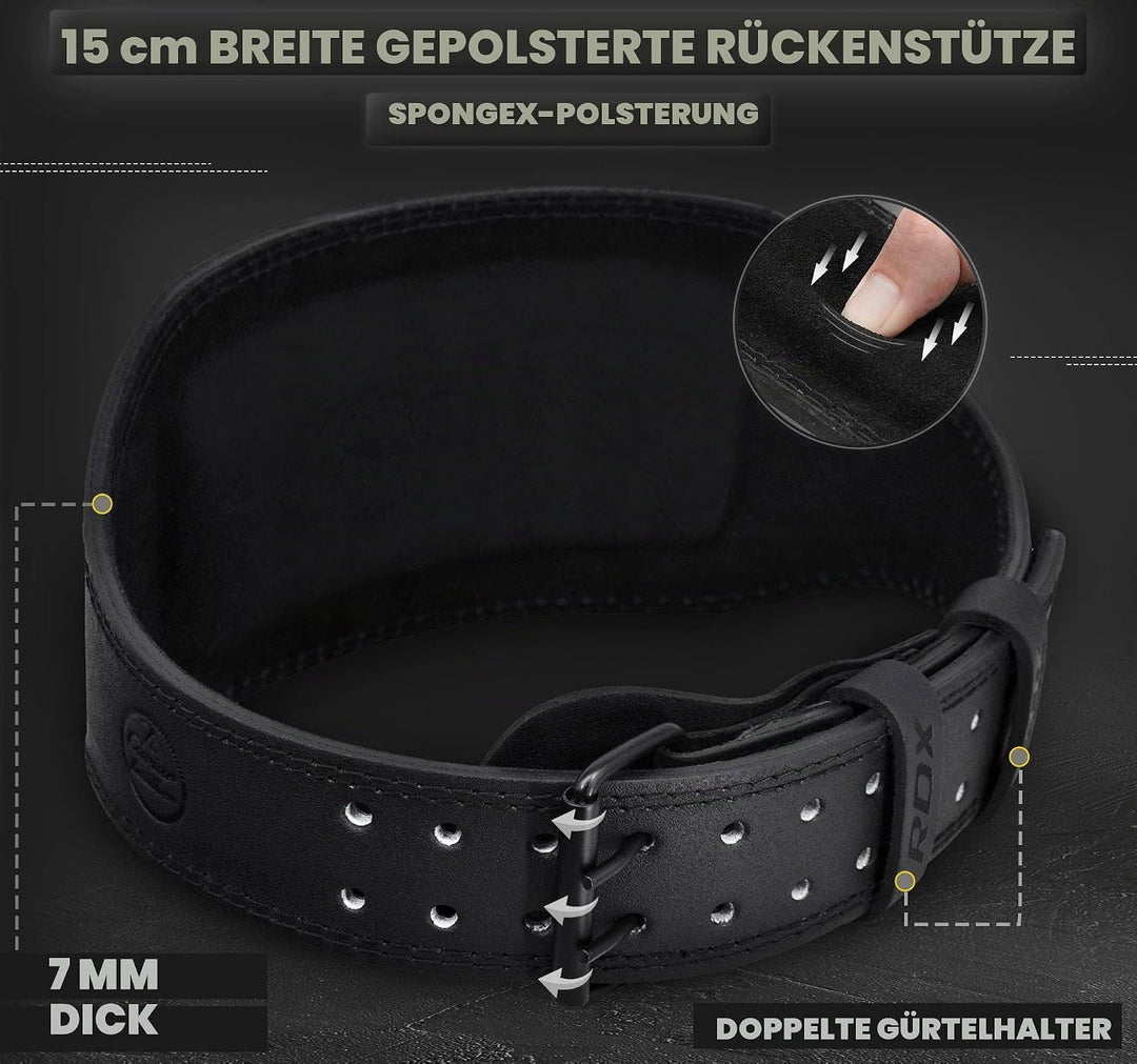 RDX Gewichthebergürtel Leder 4” und 6”, 10 Verstellbar Löcher Trainingsgürtel Schnalle, Powerlifitin