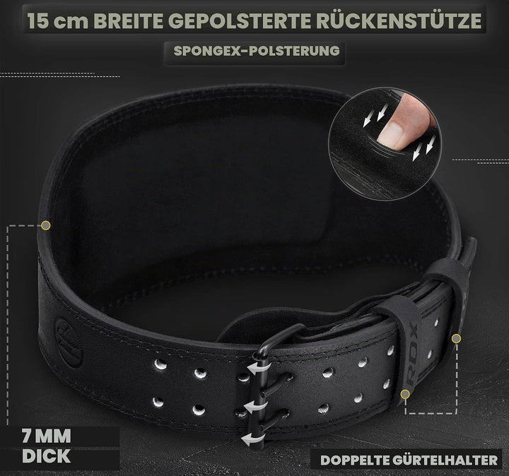 RDX Gewichthebergürtel Leder 4” und 6”, 10 Verstellbar Löcher Trainingsgürtel Schnalle, Powerlifitin