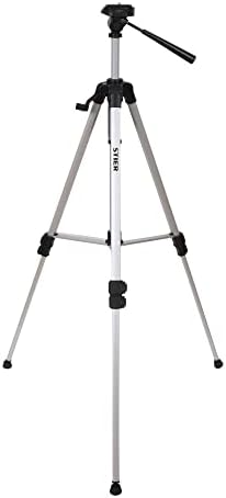 STIER Stativ 160, Baustativ aus Aluminium, Arbeitshöhe 57 bis 161 cm, 360° Drehfunktion, Neigungsfun
