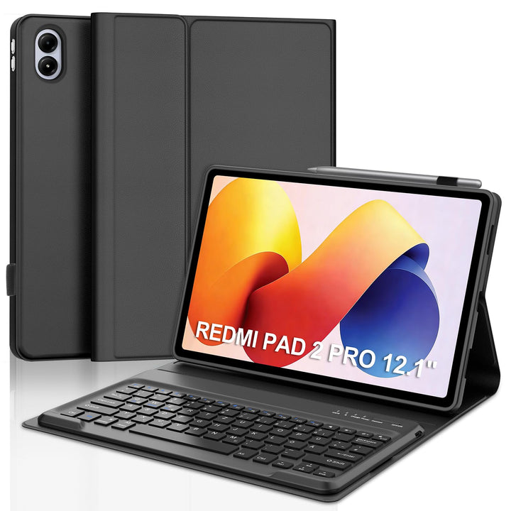 WINCHKING Hülle Mit Tastatur Für Xiaomi Redmi Pad 2 Pro 12.1 Zoll/Redmi Pad Pro 12.1” 2024, Hülle Ta