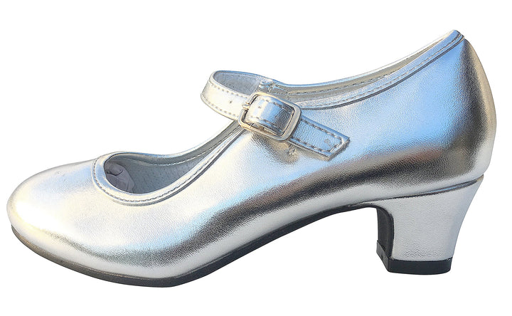 La Senorita Spanische Flamenco Schuhe 24 EU Silber, 24 EU Silber