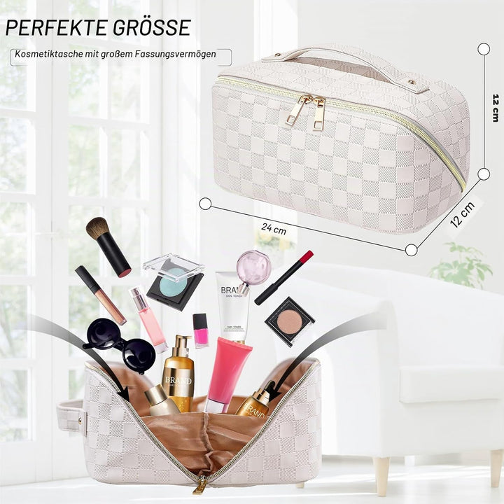 Reise Kosmetiktasche Damen mit Grossem,Tragbare Reise Make Up Tasche,Wasserdichter Schminktasche kul