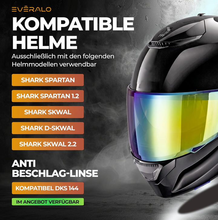 Kompatibel mit Shark Spartan Visier - Skwal - D Skwal - Skwal 2 - Helmvisier Pinlock Ready - Anti-Kr