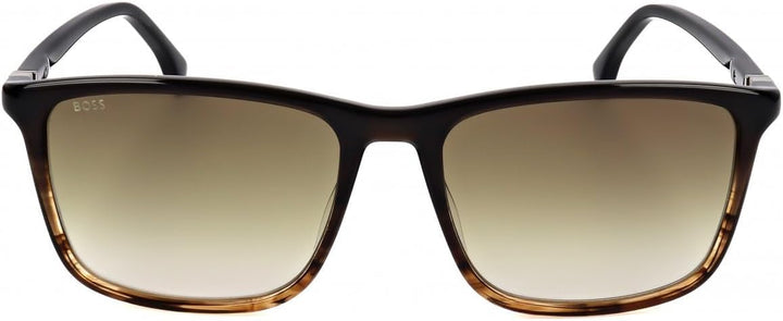 BOSS HUGO 1434/S Brille, Brown Horn, 56 für Herren, Braun/Horn