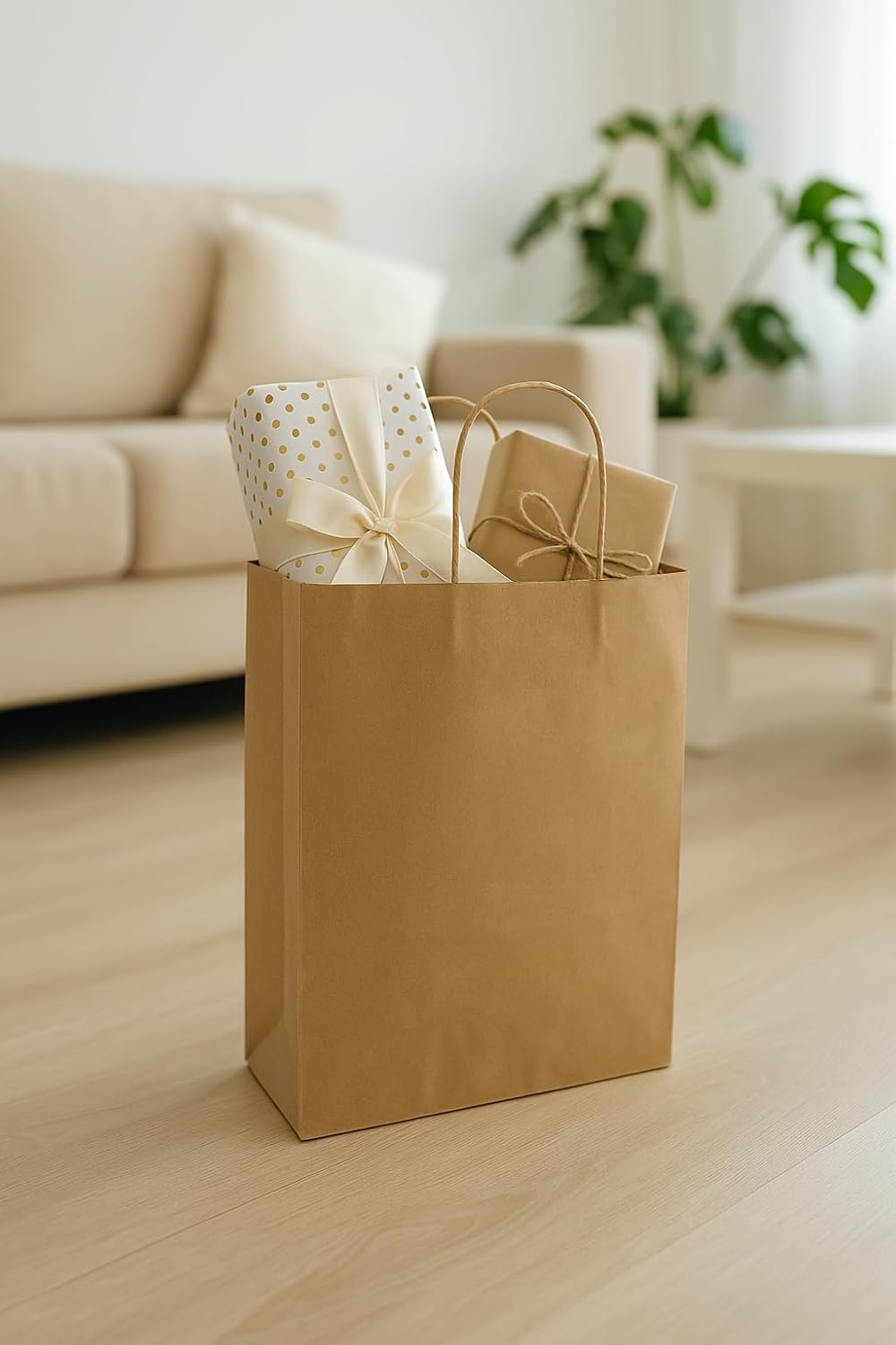 Pakomat Papiertüten Braun 18x22cm, 250 Stück – Kraftpapiertüten mit Henkel, Geschenktüten für Kinder