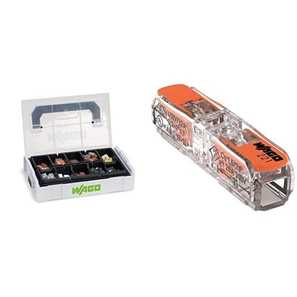 WAGO Original-Set, L-Boxx Mini, Verbindungsklemmen mit Hebel, Dosenklemmen, 887-950 (146 Teile) & WA