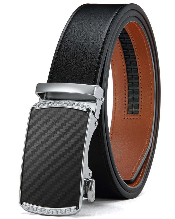 CHAOREN Gürtel Herren, Automatik Ledergürtel Herren 35mm ohne Löcher Taille 100-110cm (Gesamtlänge 1