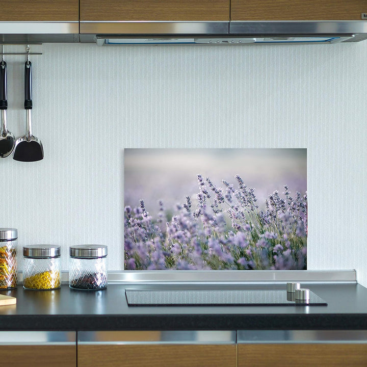 Cuadros Lifestyle Küchen Spritzschutz „Lavendel“ 60x40 cm | Küchenrückwand | Alu-DiBond | Fliesensch