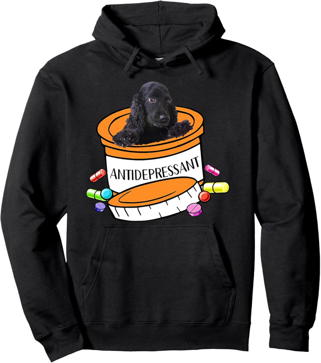 Cocker Spaniel Black Antidepressant Pullover Hoodie