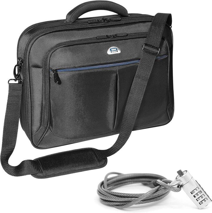 PEDEA Laptoptasche "Premium" Umhängetasche Notebook-Tasche 17,3 Zoll (43,9cm) inkl. Notebookschloss,