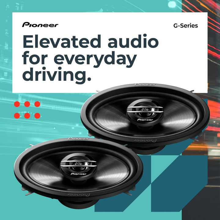 PIONEER Ts-G4620s G-Series 4" X 6" 200-Watt 2-Way Coaxial Speakers 8.30in. x 6.90in. x 2.60in, Black