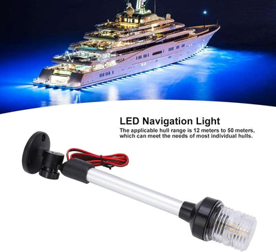 TOPINCN LED-Navigationslicht, 2 Seemeilen 12 Zoll verstellbares faltbares wasserdichtes Ankerlicht f