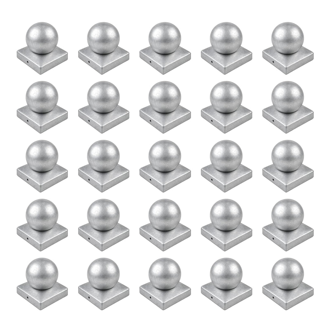25x Pfostenkappe verzinkt Pyramide/Kugel (101 x 101 mm Kugel), 101 x 101 mm Kugel